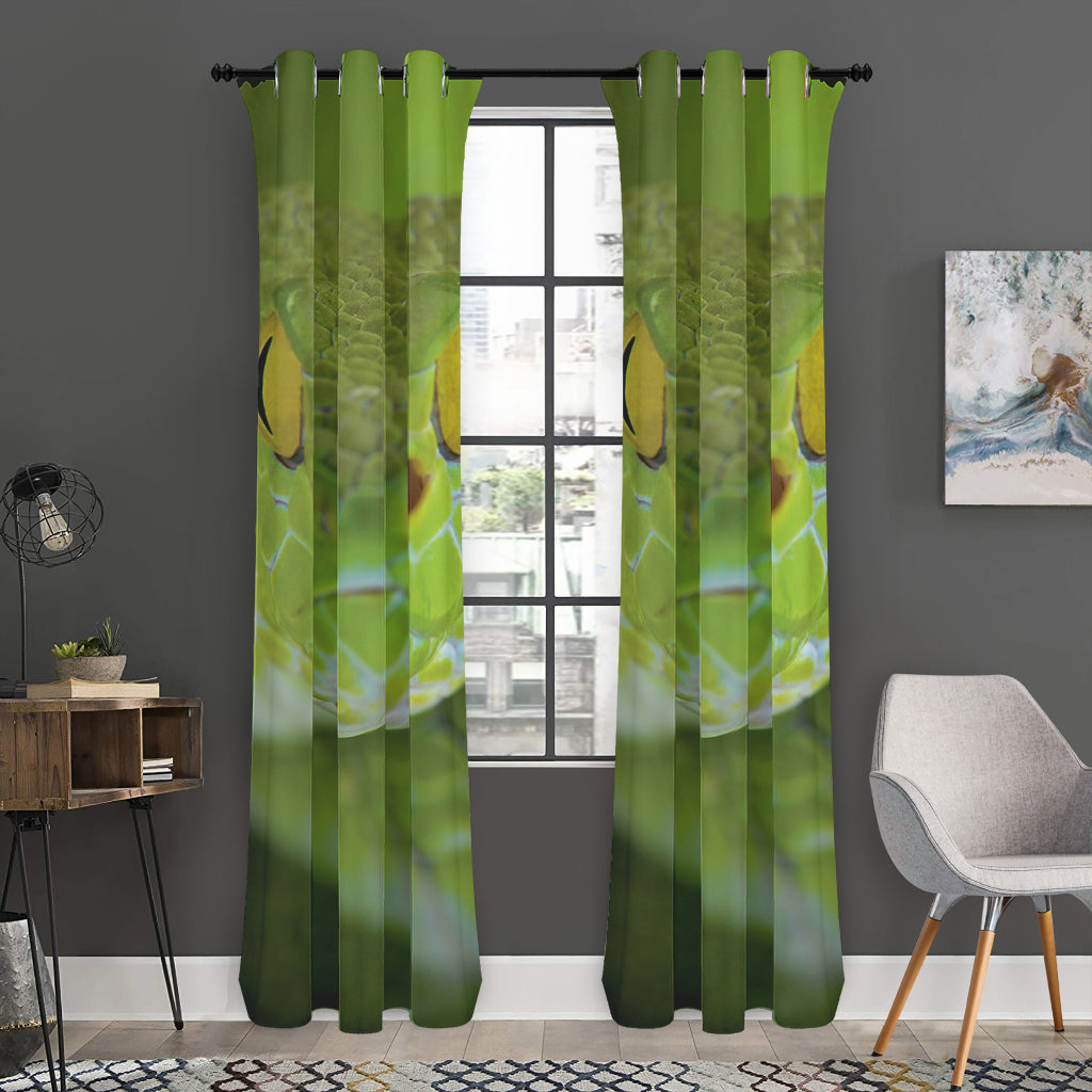 Green Pit Viper Print Curtain
