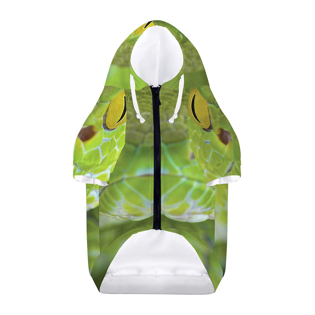 Green Pit Viper Print Dog Zip Up Hoodie