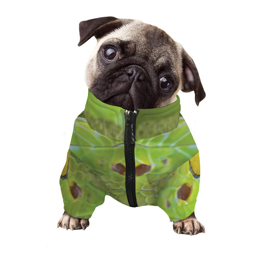 Green Pit Viper Print Dog Zip Up Jacket
