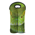 Green Pit Viper Print Double Neoprene Wine Tote