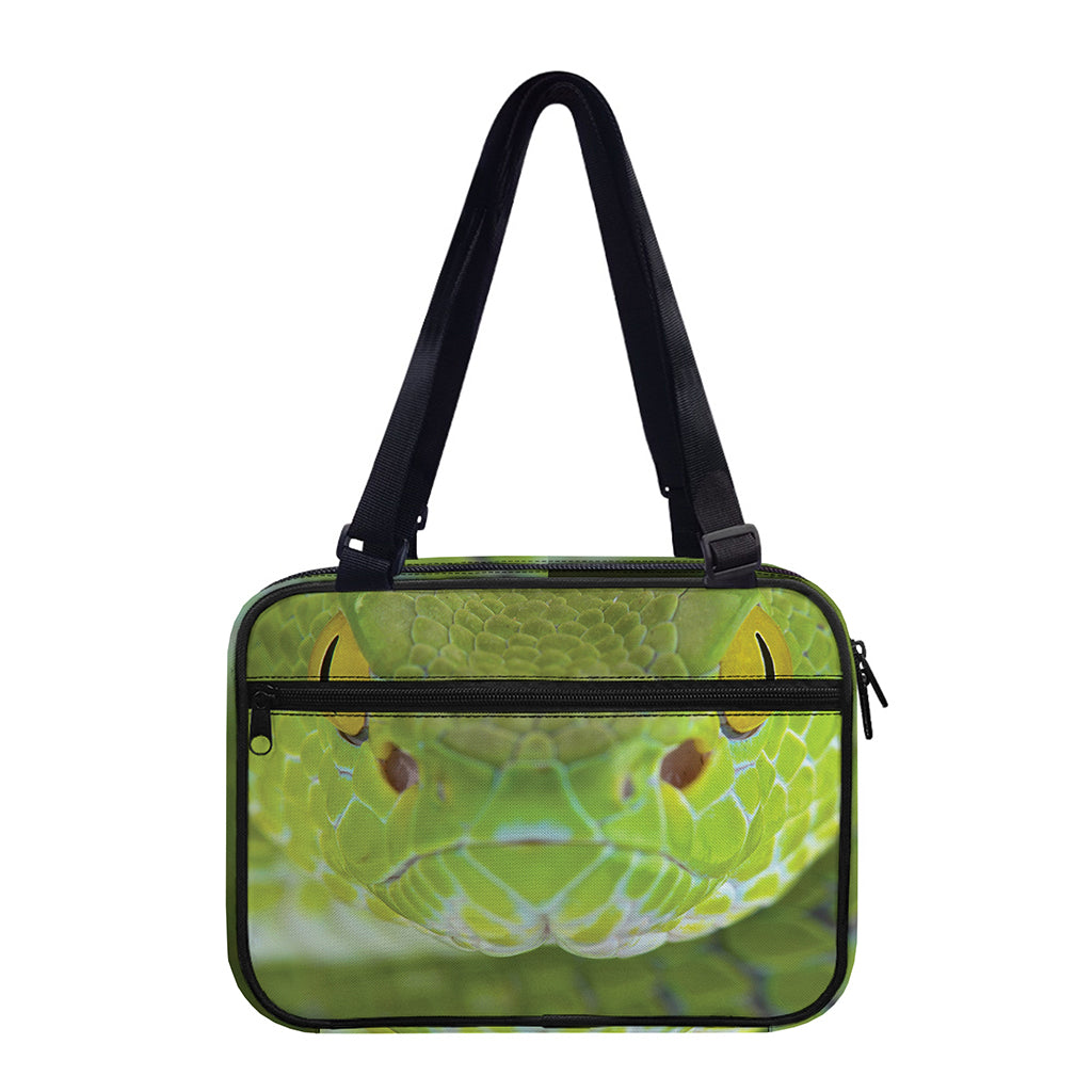 Green Pit Viper Print Double Strap Bible Bag