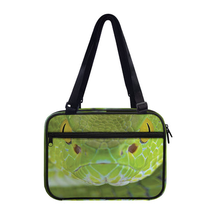 Green Pit Viper Print Double Strap Bible Bag