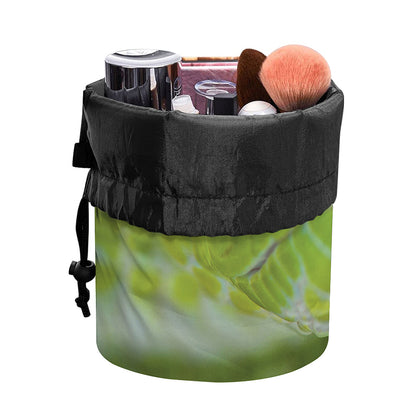 Green Pit Viper Print Drawstring Makeup Bag