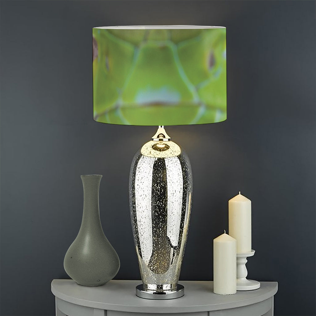 Green Pit Viper Print Drum Lamp Shade