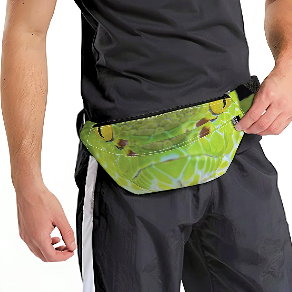 Green Pit Viper Print Fanny Pack