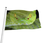 Green Pit Viper Print Flag