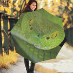 Green Pit Viper Print Foldable Umbrella
