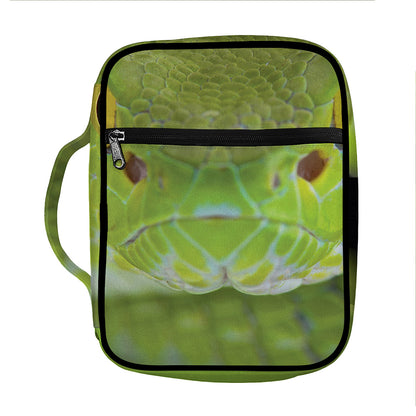 Green Pit Viper Print Front Pocket Bible Bag