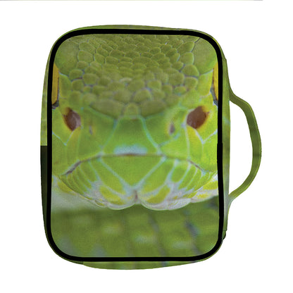 Green Pit Viper Print Front Pocket Bible Bag