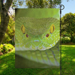Green Pit Viper Print Garden Flag