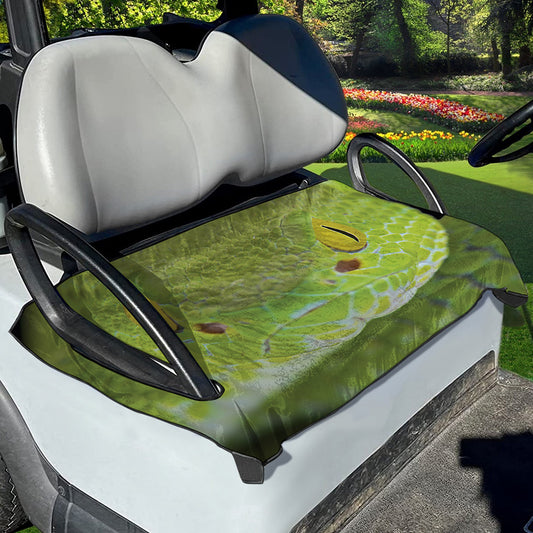 Green Pit Viper Print Golf Cart Seat Cover
