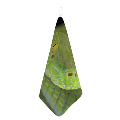 Green Pit Viper Print Hand Towel