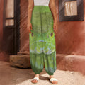 Green Pit Viper Print Harem Pants