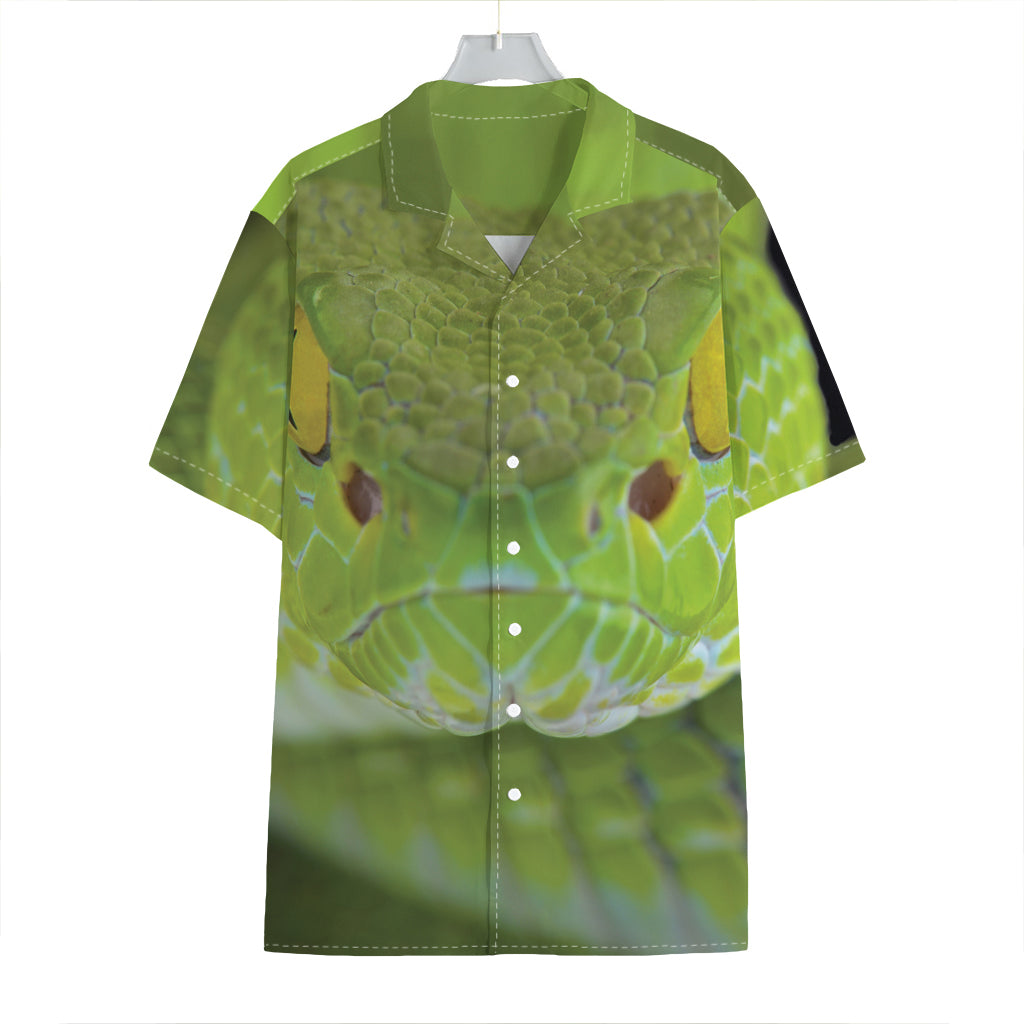 Green Pit Viper Print Hawaiian Shirt