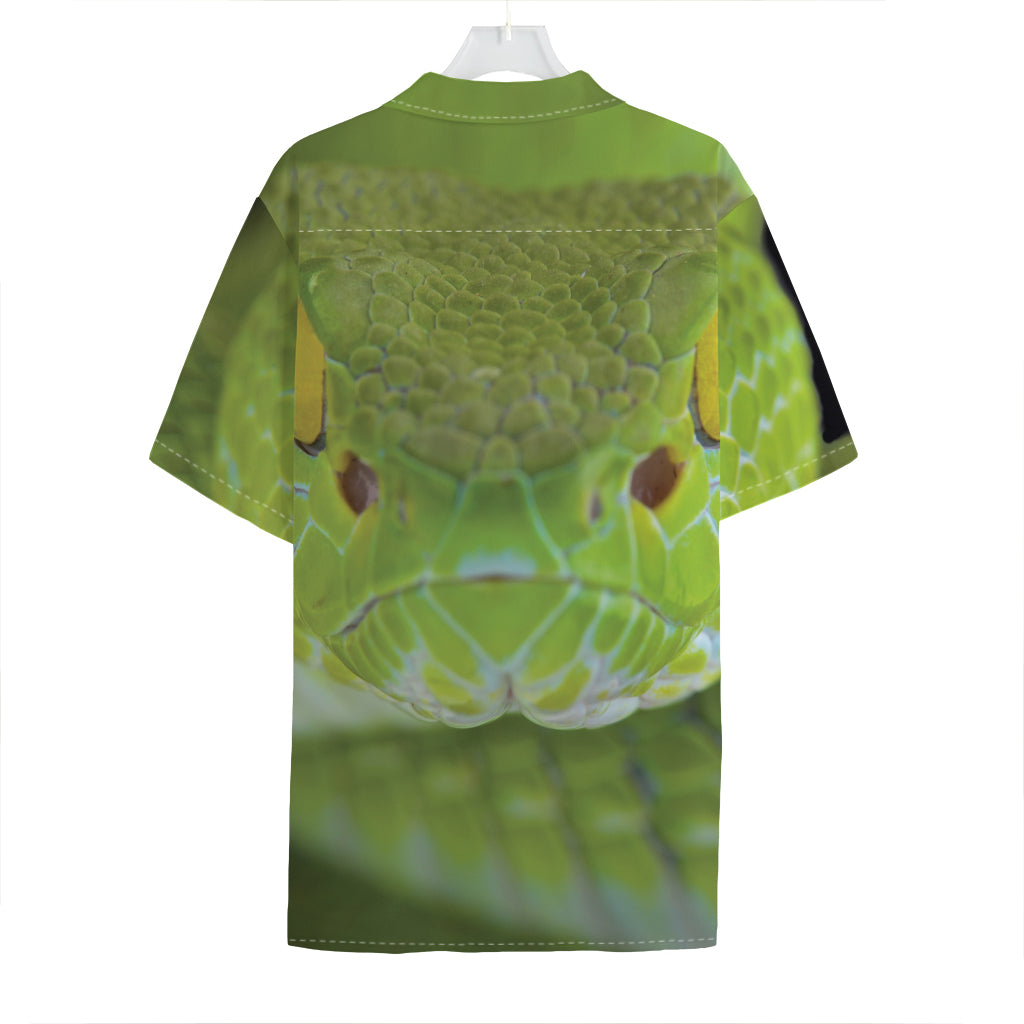 Green Pit Viper Print Hawaiian Shirt