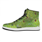 Green Pit Viper Print High Top Leather Sneakers