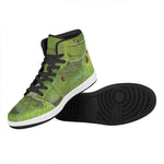 Green Pit Viper Print High Top Leather Sneakers