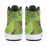 Green Pit Viper Print High Top Leather Sneakers