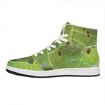 Green Pit Viper Print High Top Leather Sneakers