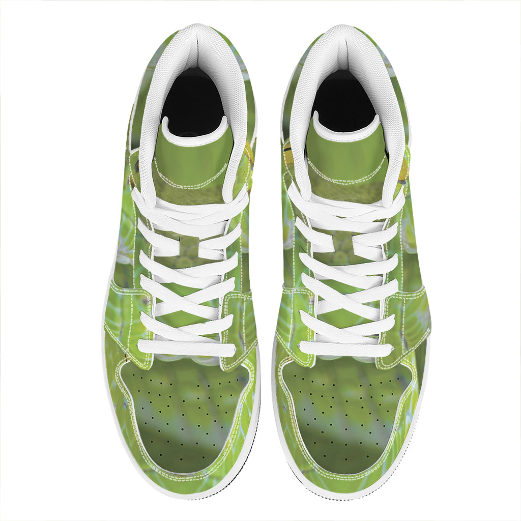 Green Pit Viper Print High Top Leather Sneakers