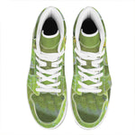 Green Pit Viper Print High Top Leather Sneakers