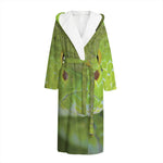Green Pit Viper Print Hooded Bathrobe