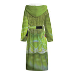 Green Pit Viper Print Hooded Bathrobe
