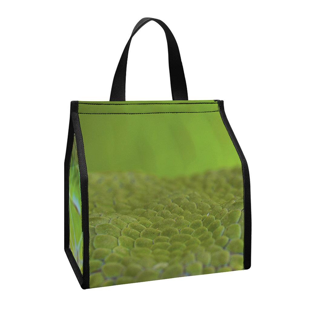 Green Pit Viper Print Insulated Lunch Tote