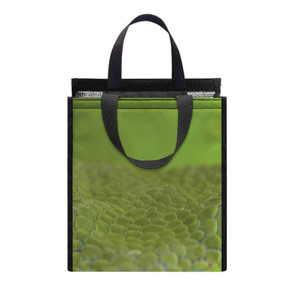Green Pit Viper Print Insulated Lunch Tote