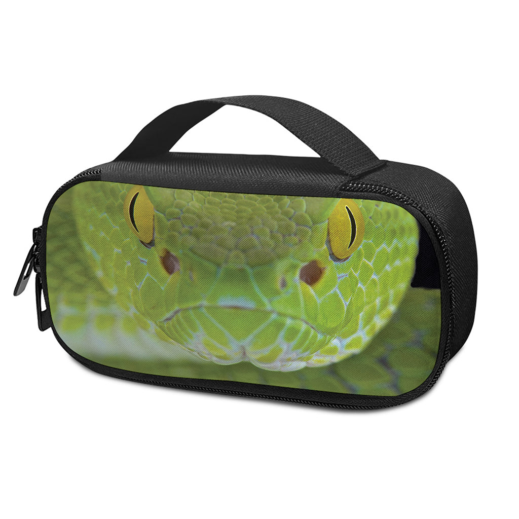 Green Pit Viper Print Insulin Cooler Travel Case