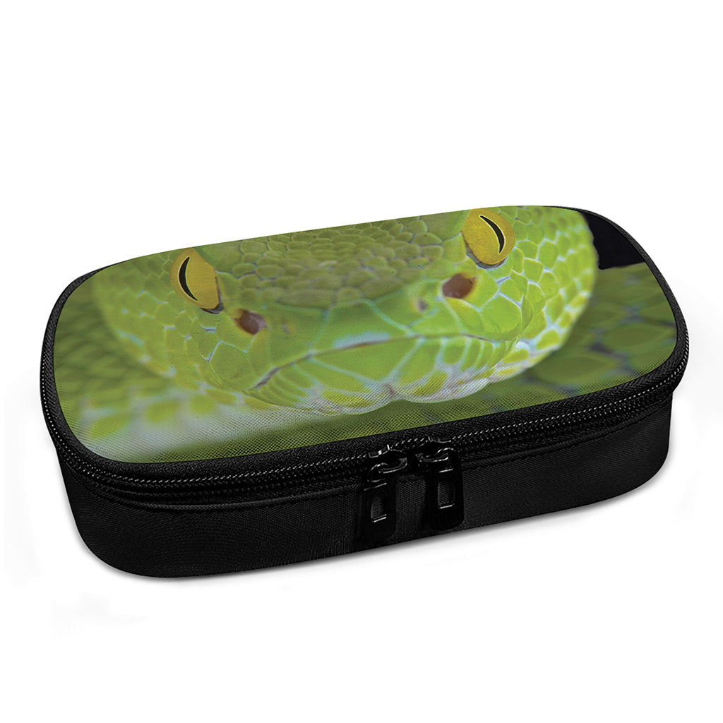 Green Pit Viper Print Insulin Cooler Travel Case