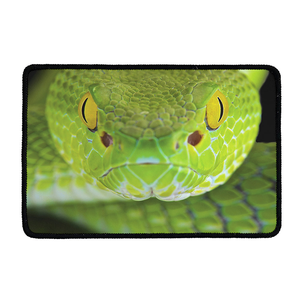 Green Pit Viper Print Kitchen Mat
