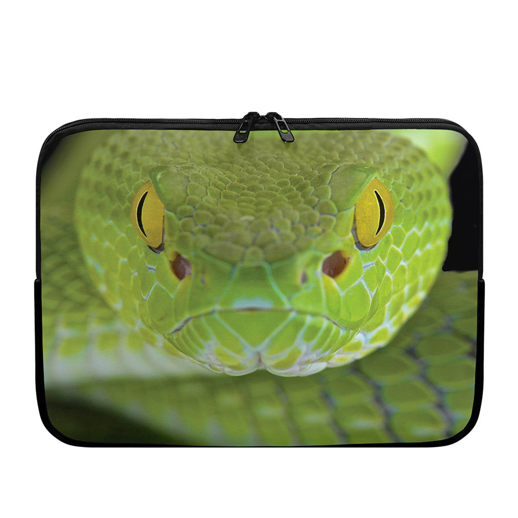 Green Pit Viper Print Laptop Sleeve