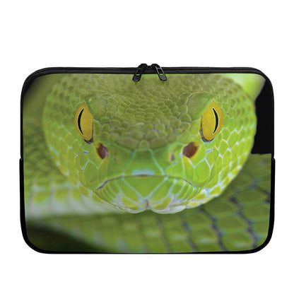 Green Pit Viper Print Laptop Sleeve
