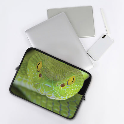Green Pit Viper Print Laptop Sleeve