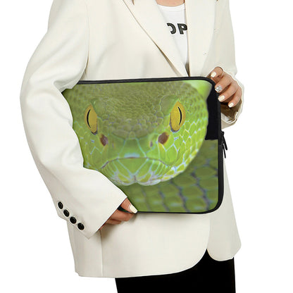 Green Pit Viper Print Laptop Sleeve