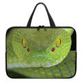 Green Pit Viper Print Laptop Sleeve With Handle