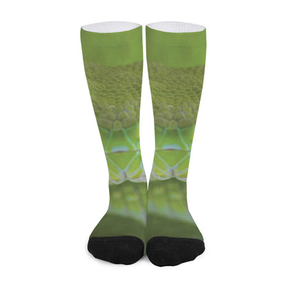 Green Pit Viper Print Long Socks