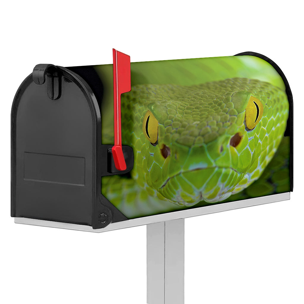 Green Pit Viper Print Mailbox Cover