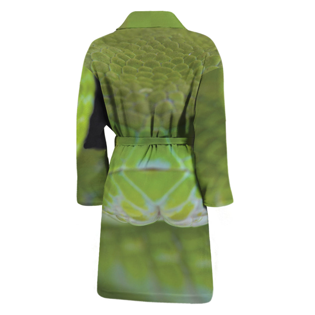 Green Pit Viper Print Men's Bathrobe