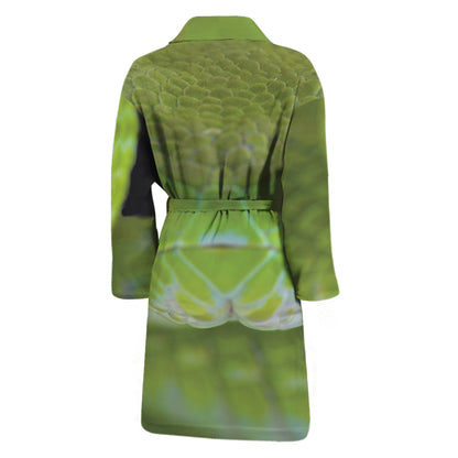 Green Pit Viper Print Men's Bathrobe