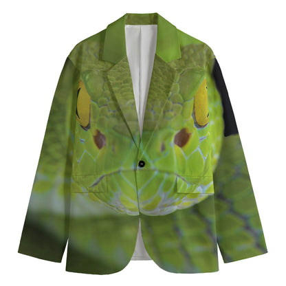 Green Pit Viper Print Men's Blazer