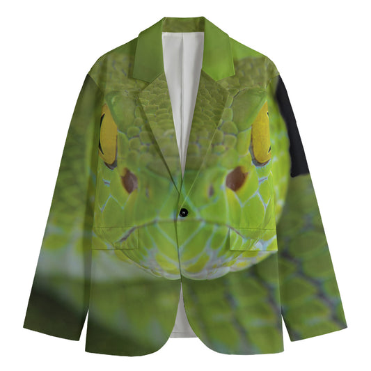 Green Pit Viper Print Men's Blazer
