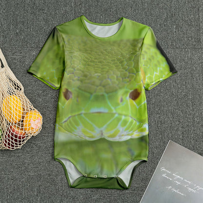 Green Pit Viper Print Men's Bodysuit