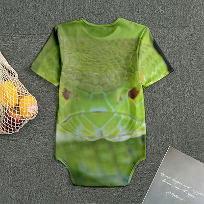 Green Pit Viper Print Men's Bodysuit