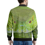 Green Pit Viper Print Men's Bomber Jacket