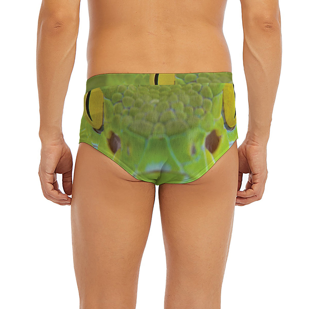 Green Pit Viper Print Men's Briefs