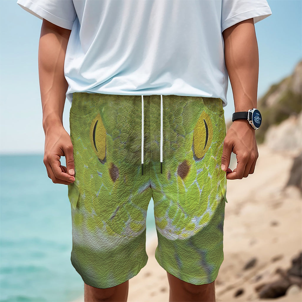 Green Pit Viper Print Men's Cargo Shorts