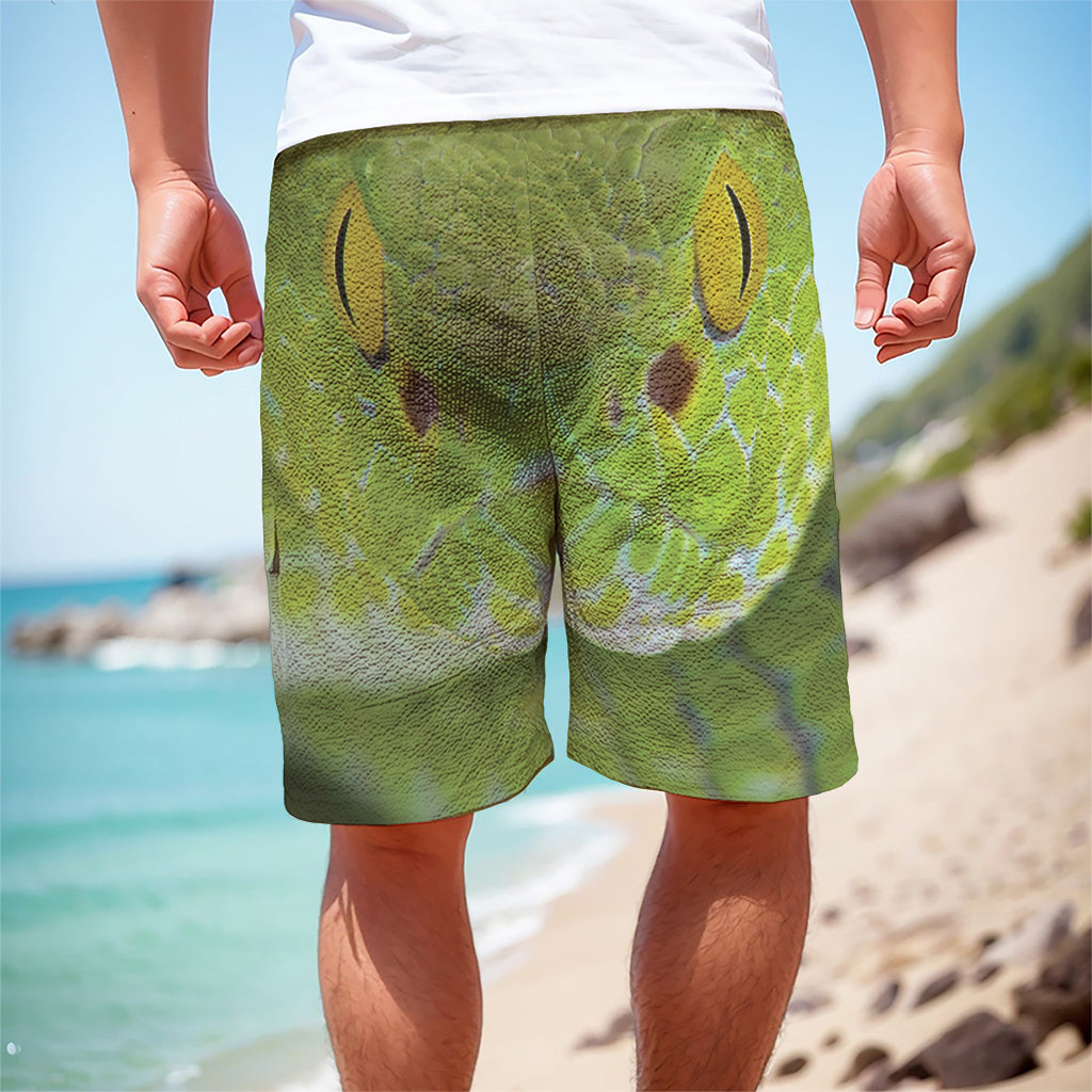 Green Pit Viper Print Men's Cargo Shorts