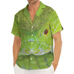 Green Pit Viper Print Men's Deep V-Neck Shirt